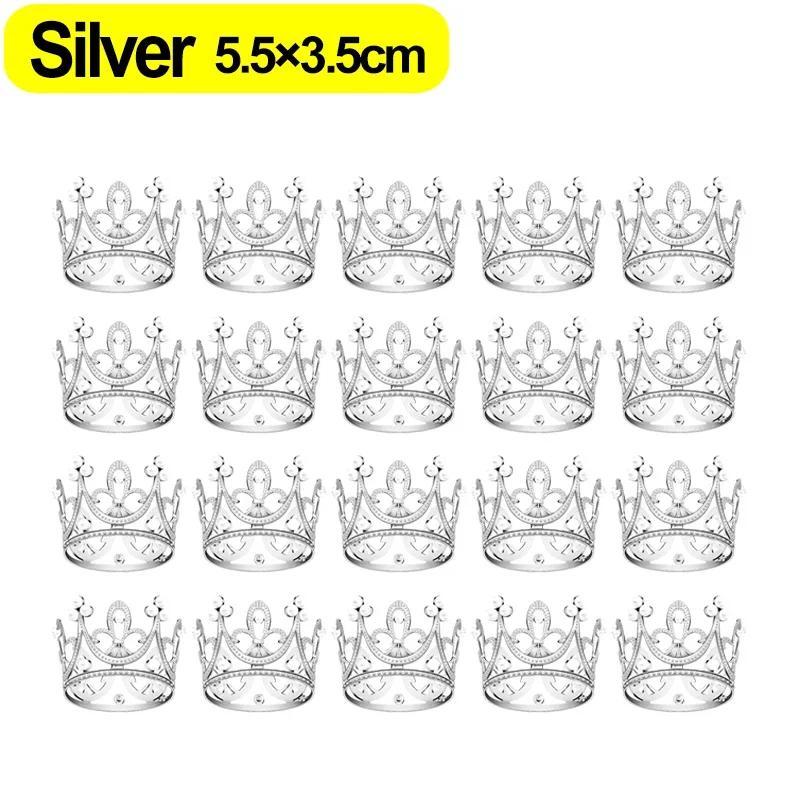 

50/1PC Mini Crown Cake Decoration Pearl Crowns Baby Princess Ornaments DIY Baking Cupcake Topper Wedding Birthday Party Decor 1PC