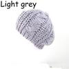 Women's Beret Solid Color Baggy Knit Crochet Beanie Hat Winter Warm Ski Cap