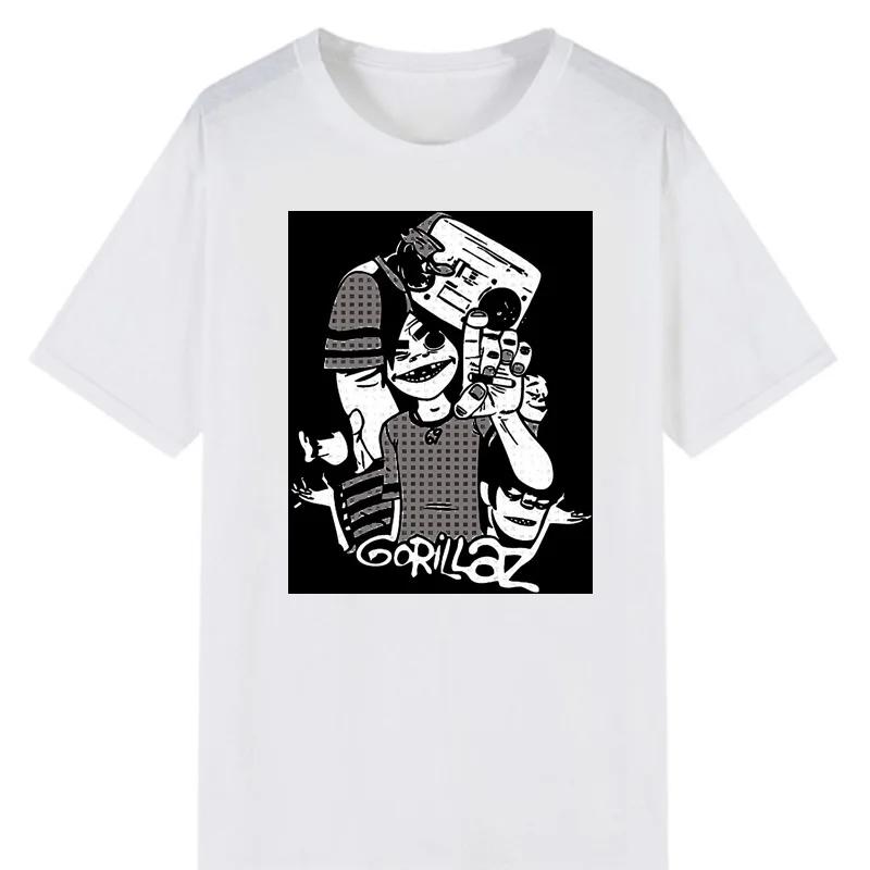 Harajuku Anime Shirt Gorillaz Tee Adult Great Quality Tshirt Retro Manga Graphic Tshirts Men Clothing Oversized T Shirt Mens Tee