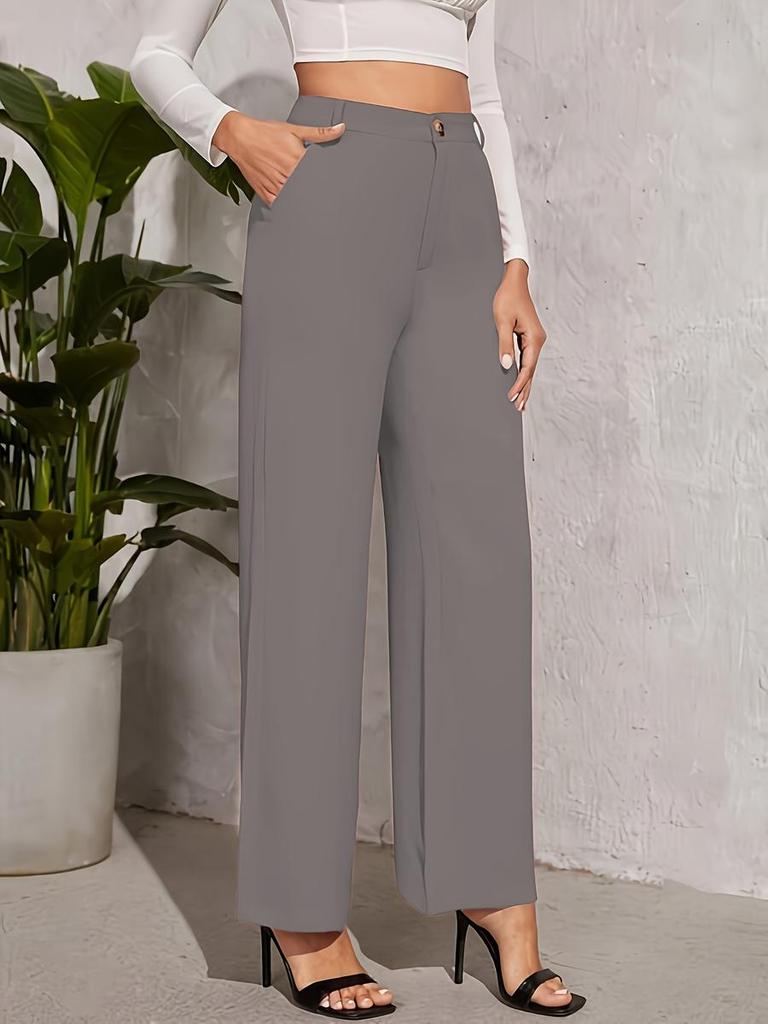 New Spring/Summer Women's Solid Color High Waist Draped Comfort Casual Slim Fit Workwear Trousers