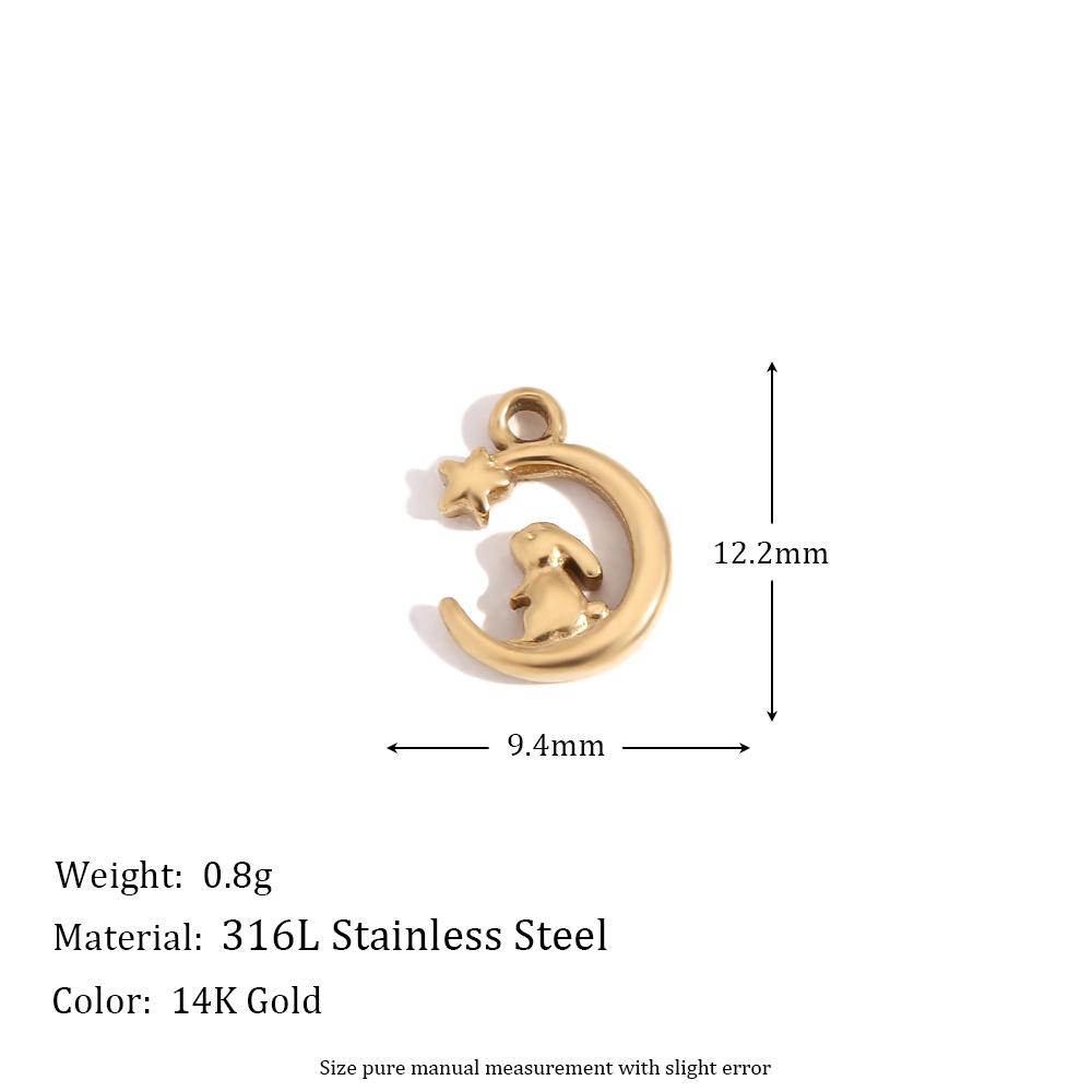 

MamacitaSlay Classic Heart Bean Star Moon Rabbit Tree Charms 18K Gold Plated Pendant Premium DIY Stainless Steel Jewelry Gift