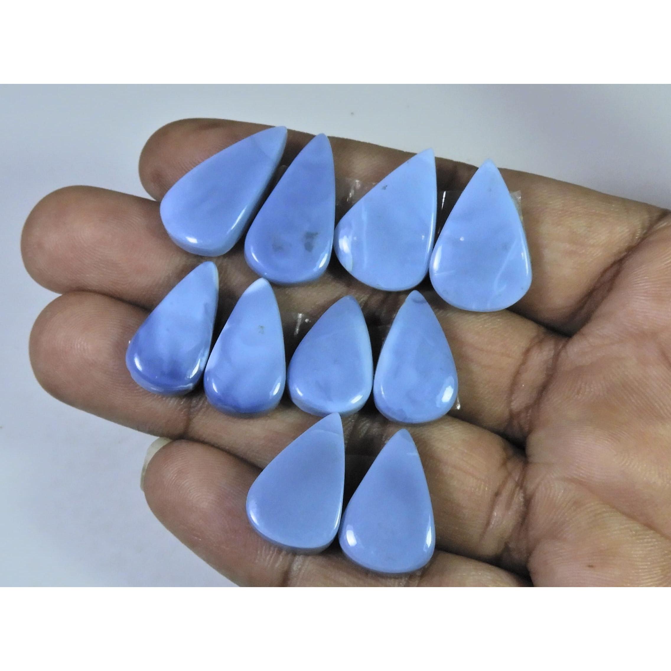 Natural Blue Opal Matched Pair Pear Cabochon Loose Gemstone 05 Pair Lot C-2051