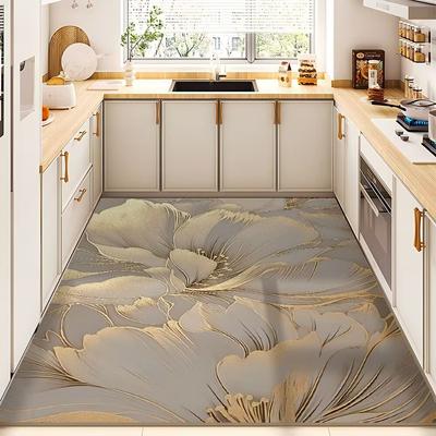 Kitchen Floor Mats Anti-slip and Oil-proof Wipeable and Washable Carpet Pvc Waterproof Foot Mats for the Whole Household Dirt-resistant Mats New