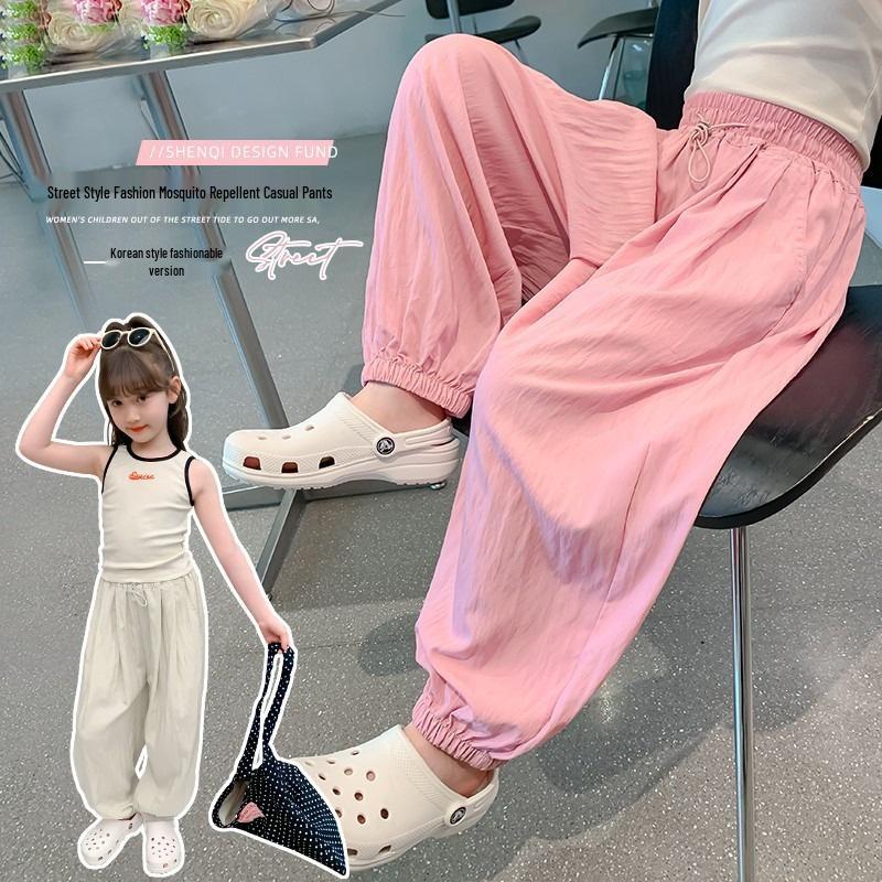 2026 Summer Girls' Mosquito Repellent Loose Pants - Thin, Trendy Yamamoto Style for Medium & Large Children