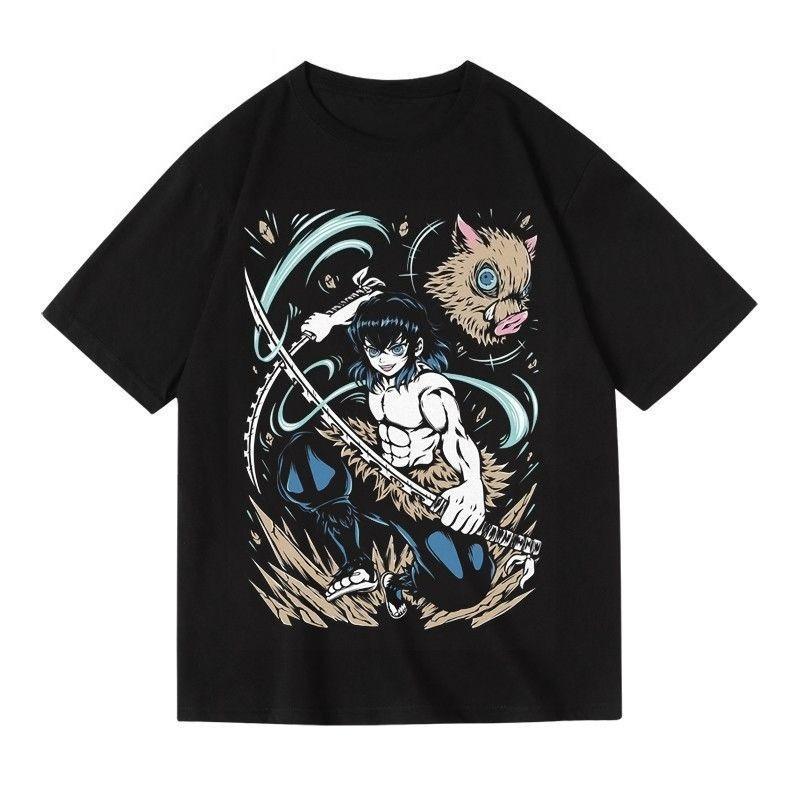 TwodiUnisexsional Flatfaced Demon Slayer Izuis Kimi No Koi Anime Merchandise Printed Shortsleeved Summer Cotton Loose Fit