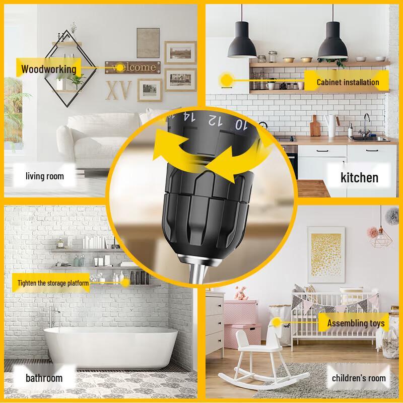 Deli 12V Cordless Electric Drill Screwdriver Kit CN Plug (adapter Included)