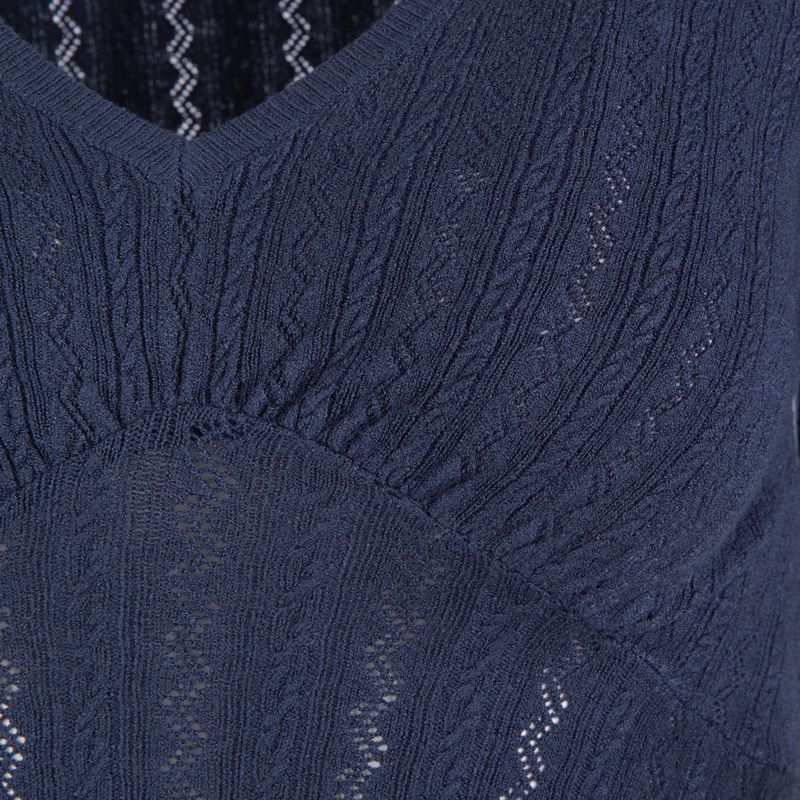 Feinstrick-Kurzarmoberteil mit tiefem Ausschnitt Lila Damen LA PETITE ETOILE