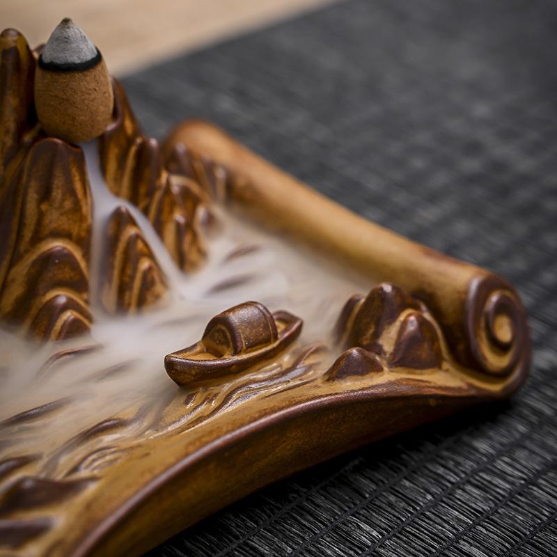 1PC Scrolls Home Decor Cădelniță Ornamente pentru cameră Arzător de tămâie inversat Cădelniță din ceramică