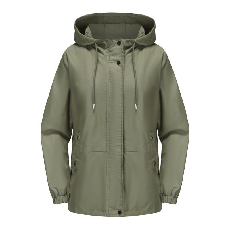 Leichte Damen Kapuzen-Windbreakerjacke Lockere Passform Lässige Oberbekleidung