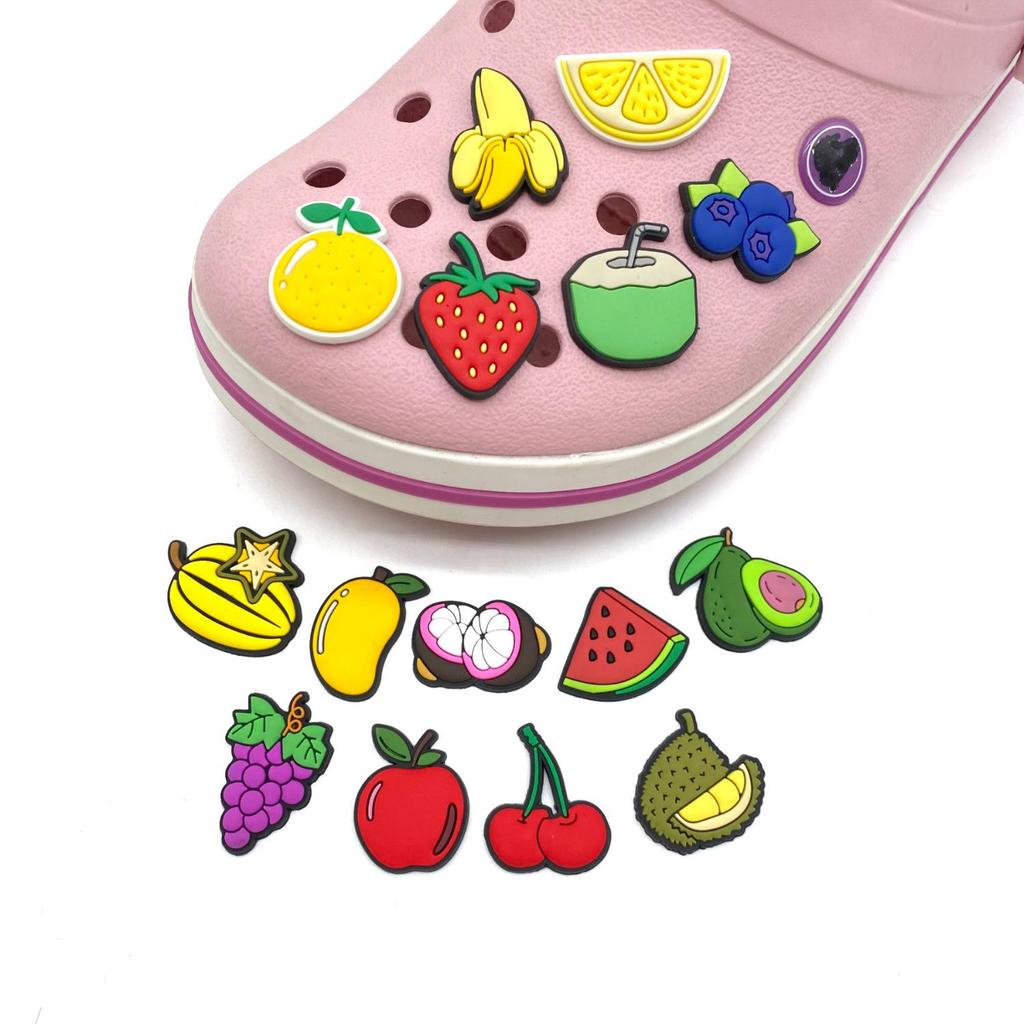 15-Piece Cute Fruit Shoe Charms Set for DIY Decorations