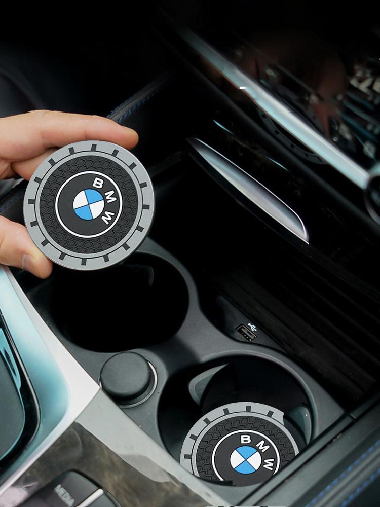 For BMW M 2026 New 2Pcs Car Interior Bottle Holder Anti-slip Mat Water Cup Pad For BMW E60 E70 E82 E88 E90 E92 F01 F10 F30 G01 G20 G21 G11 F15 X3