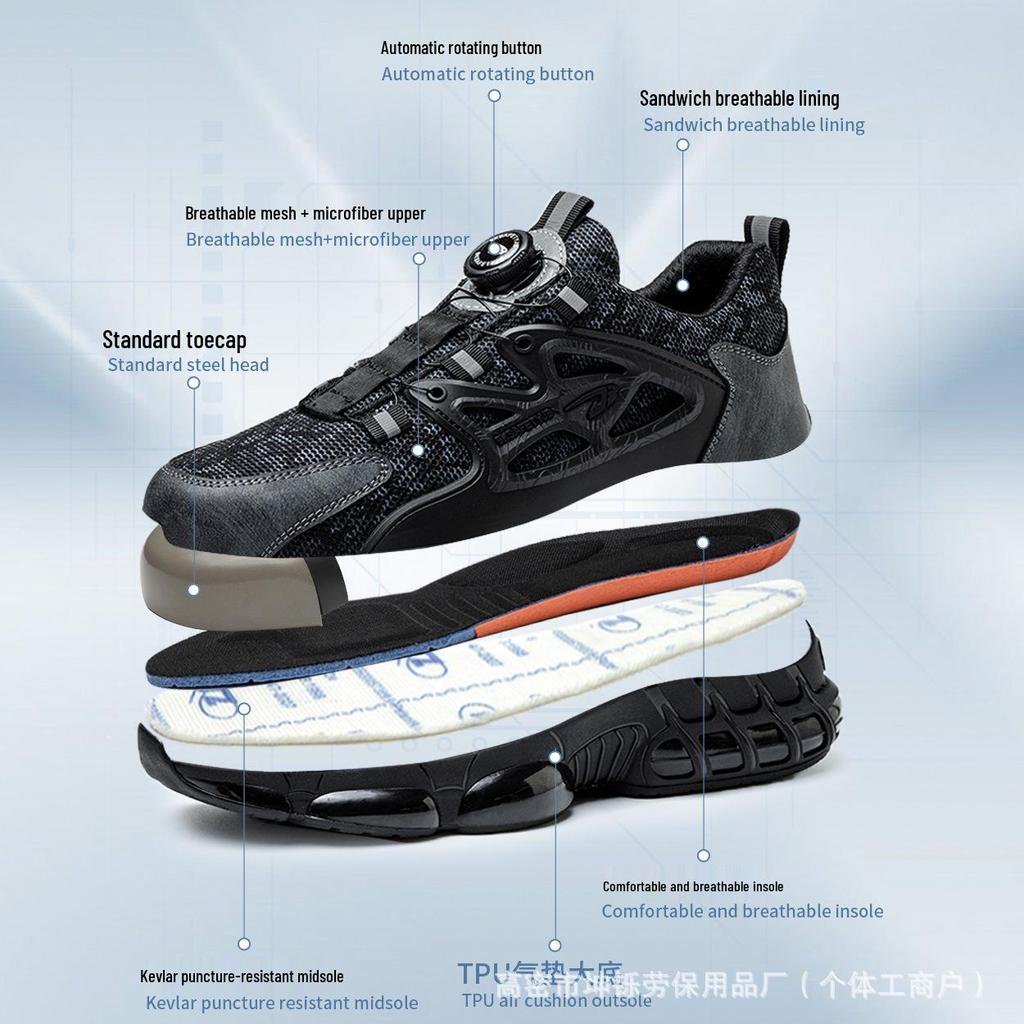 Men's Steel Toe Work Shoes: Anti-Smash, Anti-Puncture, Comfortable, Long-Lasting Wear