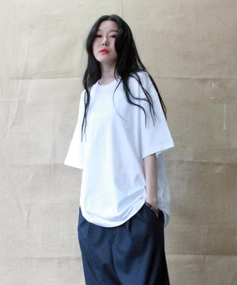 Deumakeu Men'S & Women'S Oversized Plain Layered Short Sleeve T-Shirt White