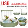Pet Bird Bath Basin USB Electric Circulating Water Bird Bathtub Cage Accessory for Lovebird Cockatiel Parrot Automatic Shower