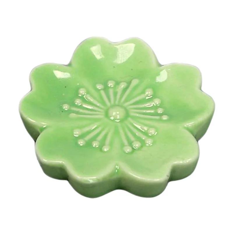 Ceramic Sakura Blossom Chopsticks Holder Colorful Spoon Fork Chopstick Rest Stand Kitchen Tool Tableware Dining Table Decoration