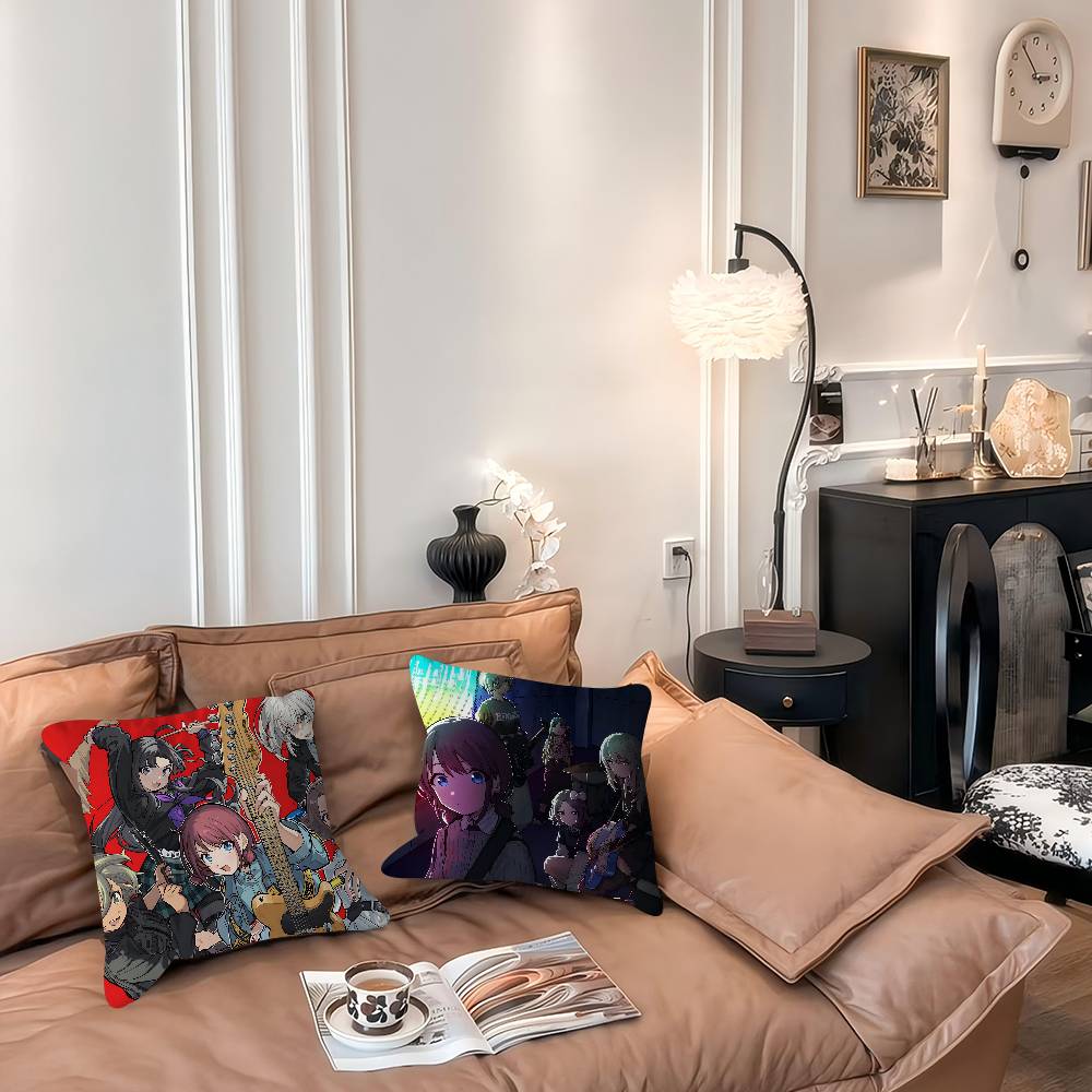 Anime G-Girls Band Cry Cushion Cover Inches Farmhouse Decor Home Throw Pillow Covers for Couch Decorations