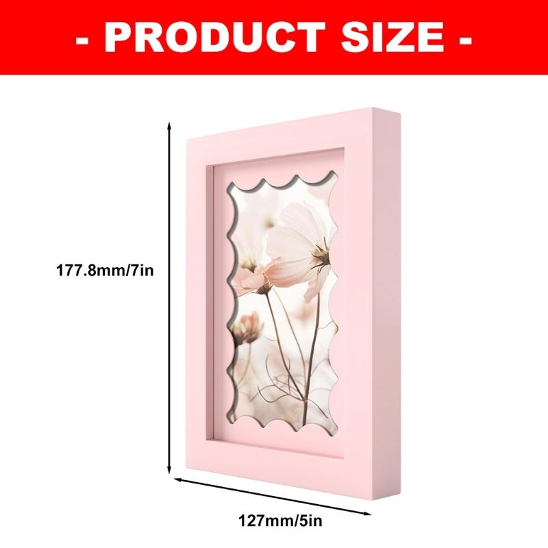 Decorative Picture Frame 5 x 7 Wood Photo Frame with Deep Border and Inner Opening for Family Photos and Art Insert Display on Shelf Use