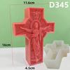 Molde de Silicone para Vela Cruz Grande de Jesus 8-33cm Molde de Silicone para Resina Epóxi Maria Decoração de Igreja Cruz Molde de Concreto Cimento Gesso