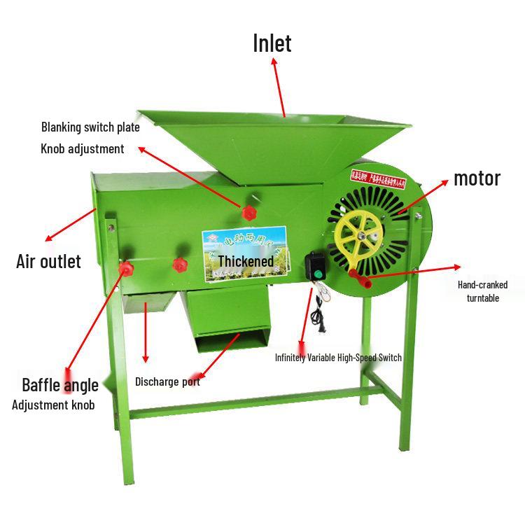 Agricultural Electric Windmill Threshing & Sorting Machine for Tea, Rice, and Rapeseed.