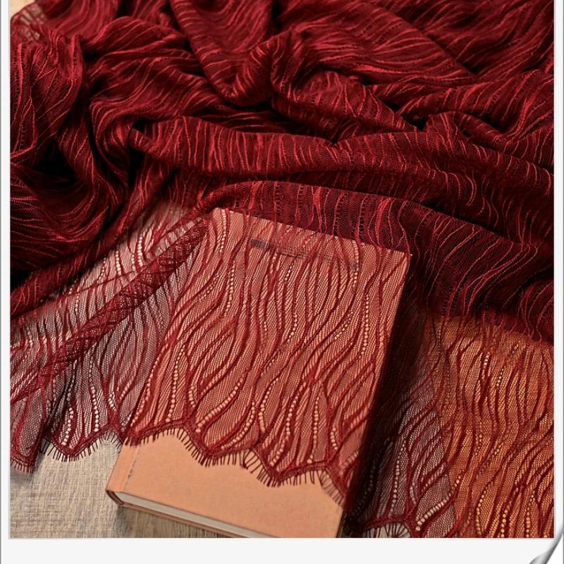 1.5x3Meters/Piece Wedding Lace Thin And Soft Wave Pattern Eyelash Lace Fabric DIY Sewing Handmade Wedding Dress Lace Material