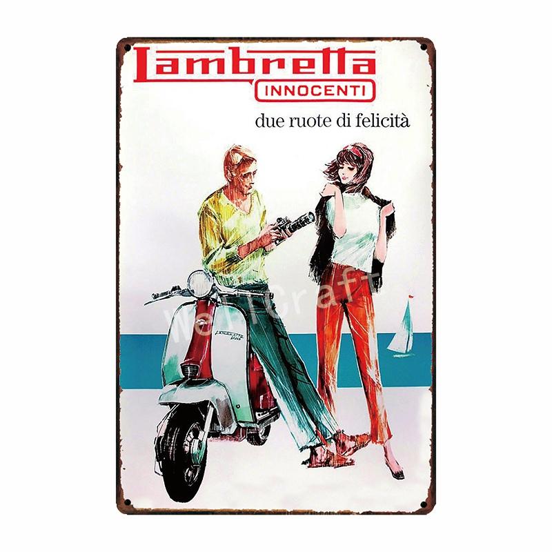 [ WellCraft ] Lambretta Motor Tin Sign Home Wall Plaque Painting Store Decor 20*30 CM FG-204