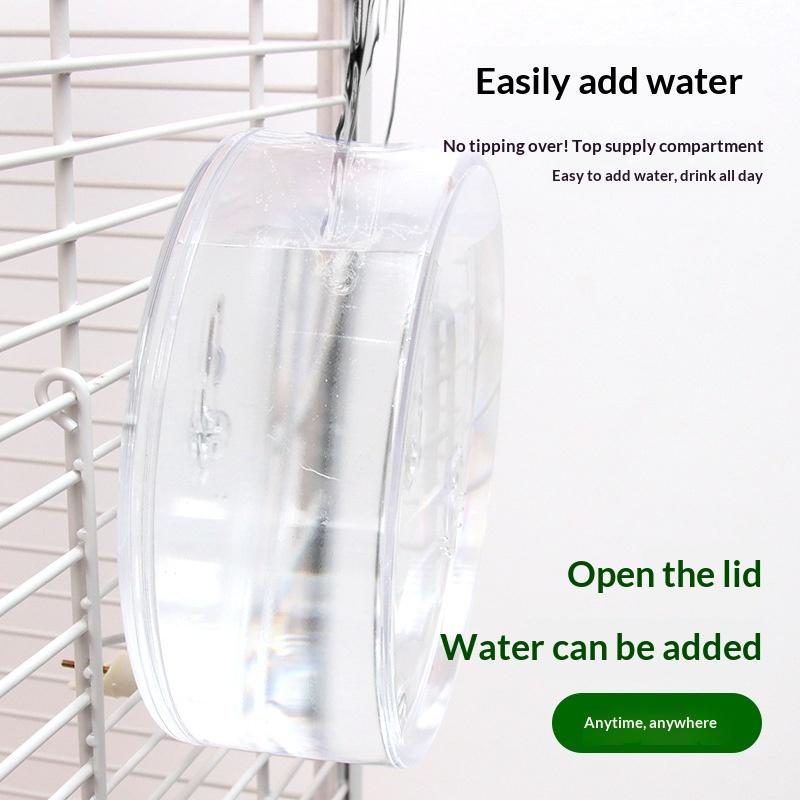 Automatic Needle Firing Pin For Birds Large Capacity Tiger Skin Parrot Water Feeder Birdcage Hanging Pet Birds Supplies