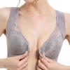 Supply Thin Cup Large Size Bra Bra Wide Shoulder Strap Gathered Breathable Front Buckle Beautiful Back Bra Women