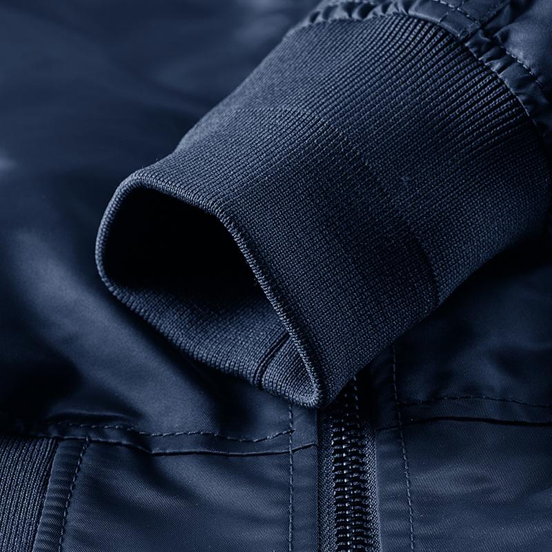 Autumn Men MA-1 Flight Bomber Jacket Badge Embroidery Patches Rib Knit Collar Zip Up Windproof Army Pilot Military Streetwear Casual Outerwear Coat