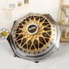 Bbs Wheel Design Portable Automatic Umbrella Compact 8-Rib Design Durable Plastic & Iron All-Season Travel Fashionable Accessory Gift for Festivals