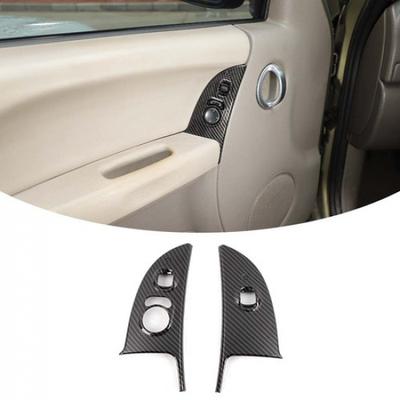 Interior Door Window Switches Panel Trim Cover for Jeep Liberty 1999-2007 Carbon