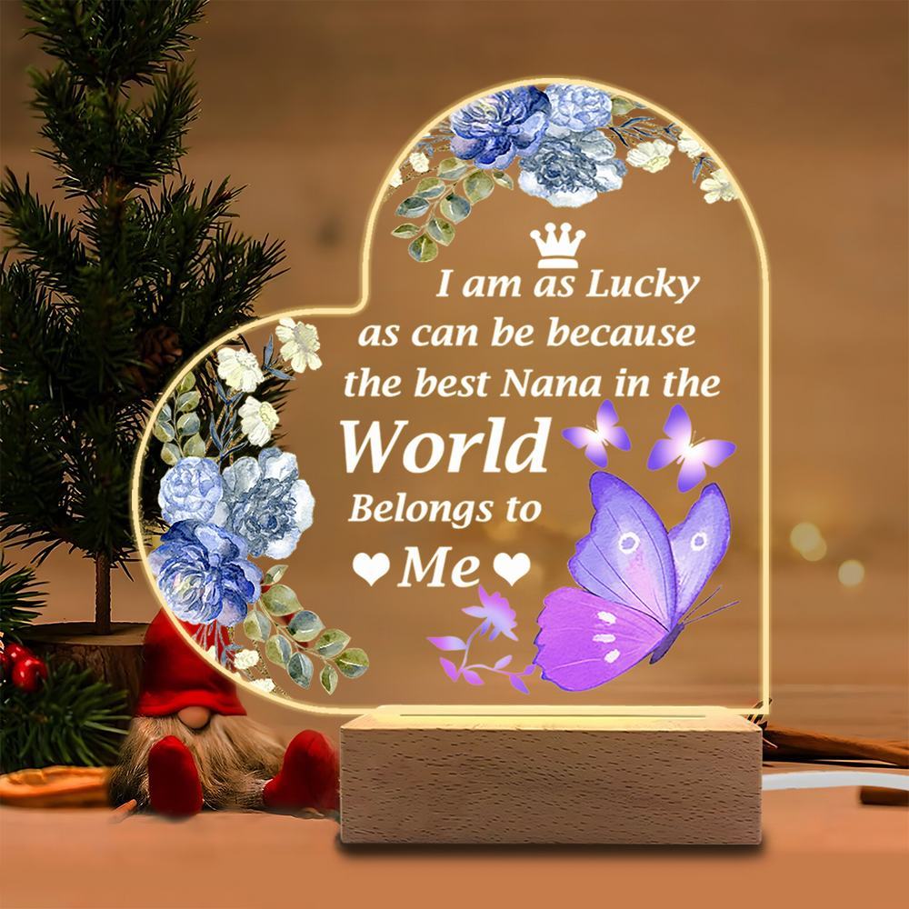 

1PC Acrylic Luminous Ornament Photography Accessories, USB Base, Grandma Gift, Butterfly Figurines Plastic чистый