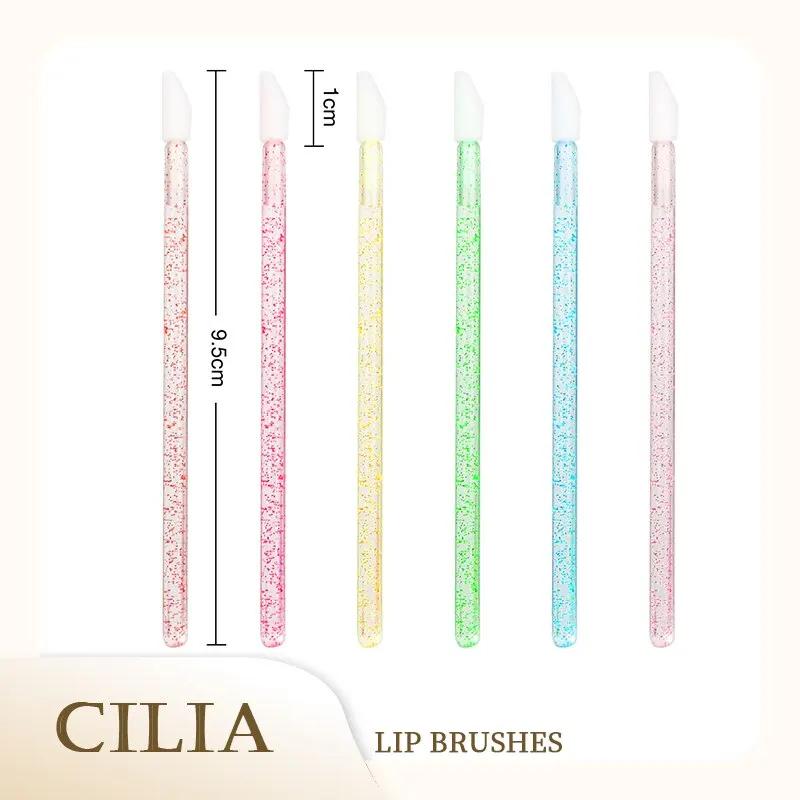 50 Pcs Disposable Lip Brush Crystal Eyelash Extension Mascara Applicator Lipstick Wands Set Women MakeUp Brushes Tools