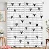 2pcs,2D Plane Printing Curtains Hearts On Wavy Lines Versatile Polyester (without Rod) Festive Ldeal for Bedroom, Living Room,