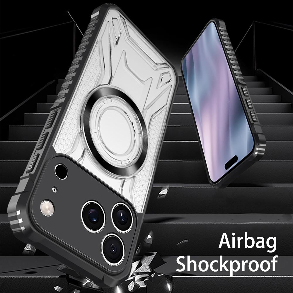 KEYSION Transparent Magnetic Case for iPhone 17 Pro Max Soft Silicone+PC Heavy Duty Shockproof Phone Cover for iPhone 17 17 Air