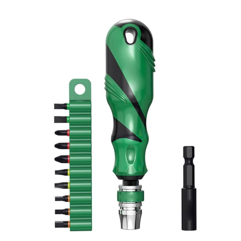 Screwdriver Set 10 In 1 Steel Magnetic Screwdriver Set Household Multifunction Replaceable Head Screwdriver Bits