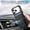 For iPhone 17 Pro Case Card Holder Carbon Fiber Texture Leather Coated TPU Phone Cover