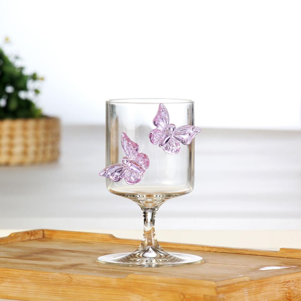 Fjärilscocktailglas Glas Vattenglas Rödvinspokal Ins-stil Högborosilikatglas Saftglas Värmetålig