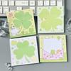 50pages/Book Lucky Four-Leaf Clover Sticky Note,Portable Self-Adhesive Message Notepad,Memo Paper Stickers Student Office