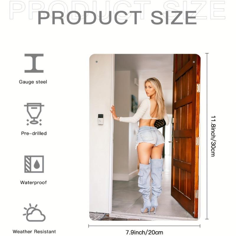 Retro Lady Metal Wall Art, Vintage Home Office Decor 12x8 Inch