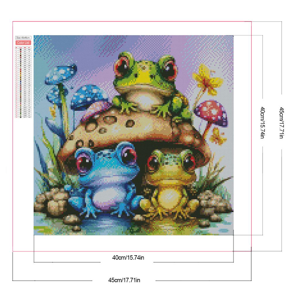 5D DIY Full Square Drill Partial AB Drill Diamond Painting Frog Decor 45x45cm