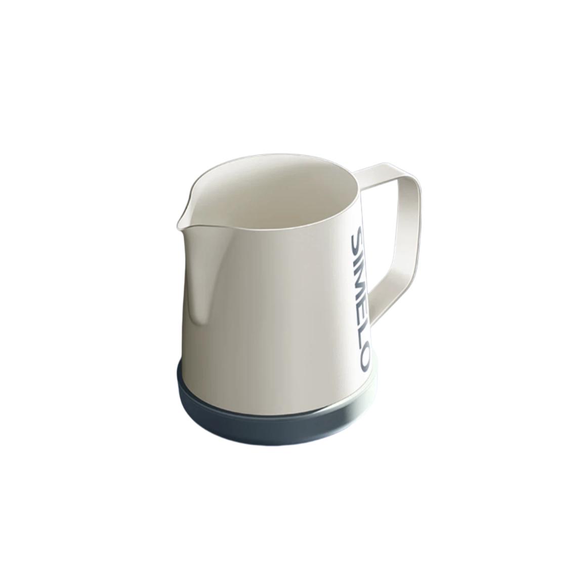 

SIMELO Coffee Mug with 304 Stainless Steel And Ceramic Inner Layer, Thickened Milk Frother Cup Measuring Cup 600mL Beige білий