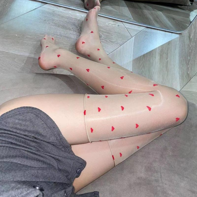 

Shiny Cute Heart Anime Cosplay Lolita Long Socks Women Sexy Ultrathin Transparent Thign High Stockings For Garter Belt One Size