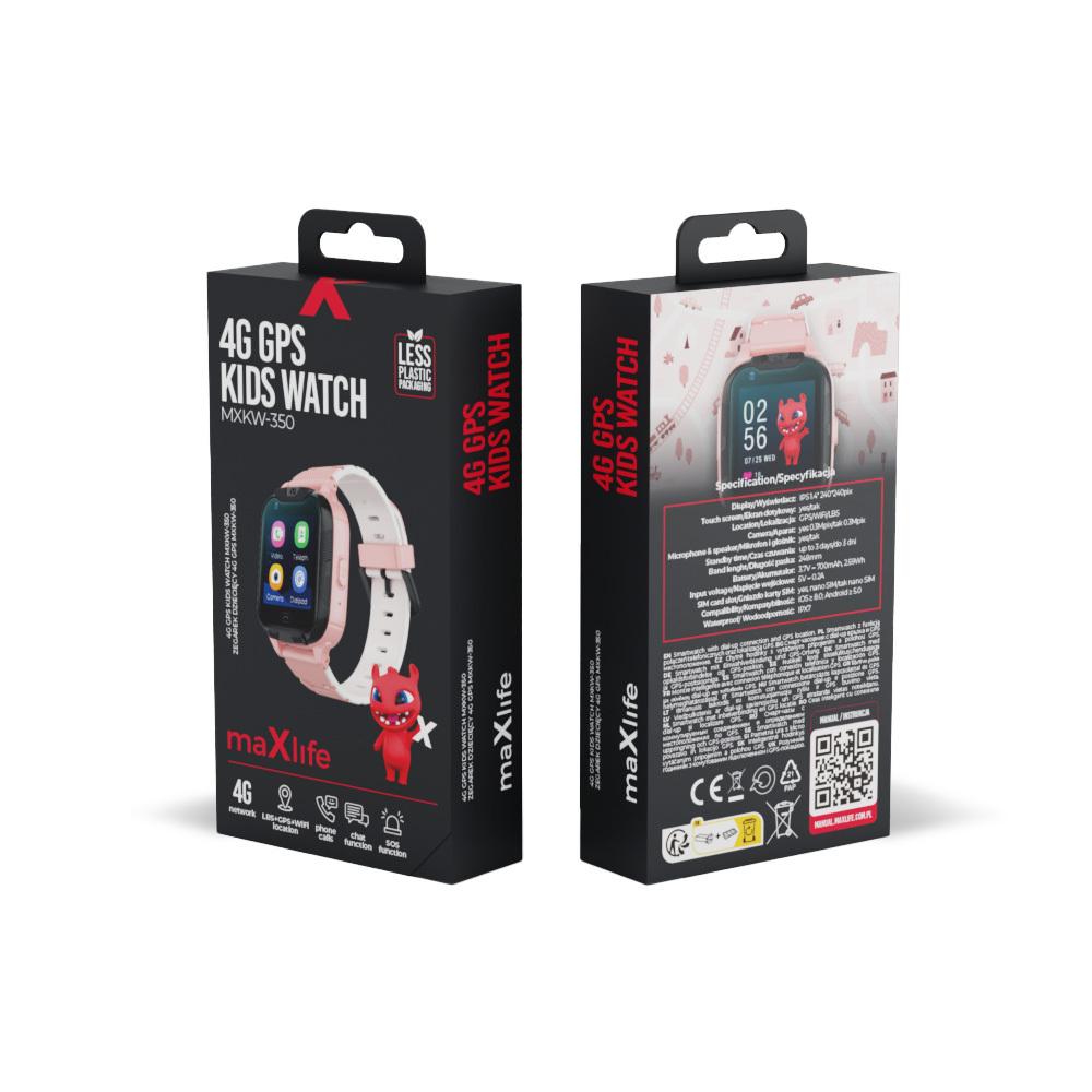 Maxlife Smartwatch 4G Mxkw-350 Różowy Gps Wifi