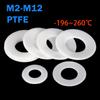 Uszczelka PTFE Podkładka Płaska M2 M2.5 M3 M4 M5 M6 M8~M12 Odporna na Wysoką Temperaturę Dystansowa Biała Uszczelka do Złącza Rury Wodnej