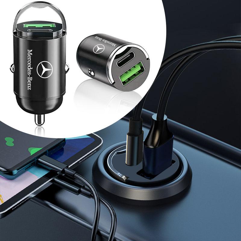 200W Mini Dual Ports USB Car Charger Lighter Fast Charging For Mercedes-Benz AMG C500 C200 C300 A B C E GLA CLA GLK GL ML GLE W204 W205 W203 W211 W212