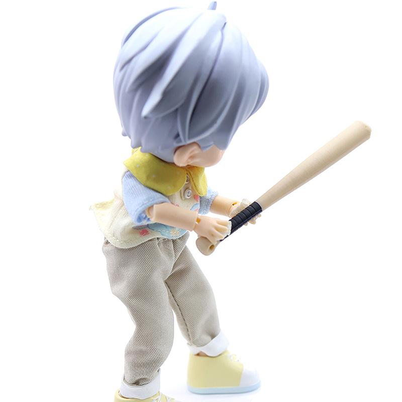 2Pcs 1/12 Dollhouse Mini Baseball Bat Model Dollhouse Simulation Sports Scene Decoration Toys Micro Scene Construction Props
