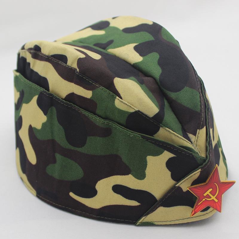 

Canvas Performance Garrison Cap Sailor Dance Boat Hat Russian Role-play Star Side Cap for Party Cosplay One Size