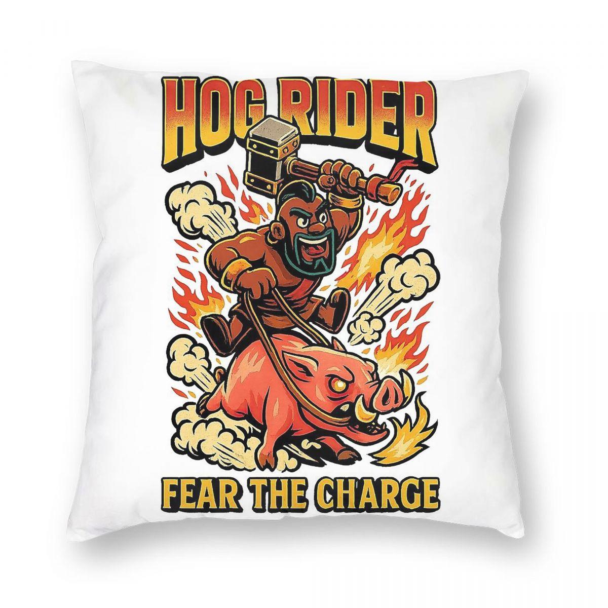 Hog Rider Clash Royale Pillowcase Polyester Linen Velvet Creative Zip Decor Throw Pillow Case Sofa Cushion Cover Peach skin 18*18(CM)-1Pcs