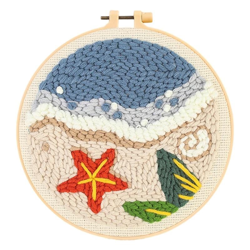 Beginner Friendly Punch Needle Embroidery Set With Thick Yarn Craft Set for Home Decoration and Relaxation