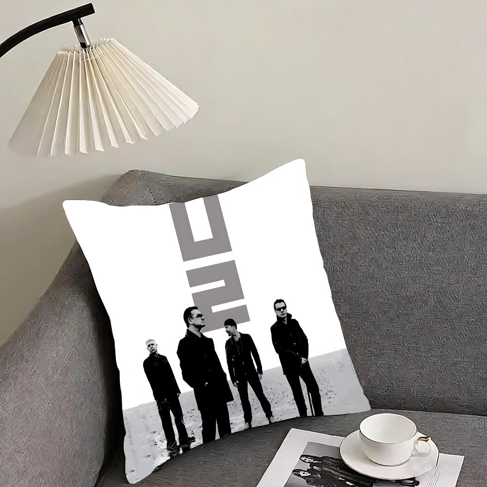 U-U2 Rockk Band Cushion Cover Pillowcase Ultra Soft Skin Friendly Fabric Cloud Like Comfort & Concealed Zipper